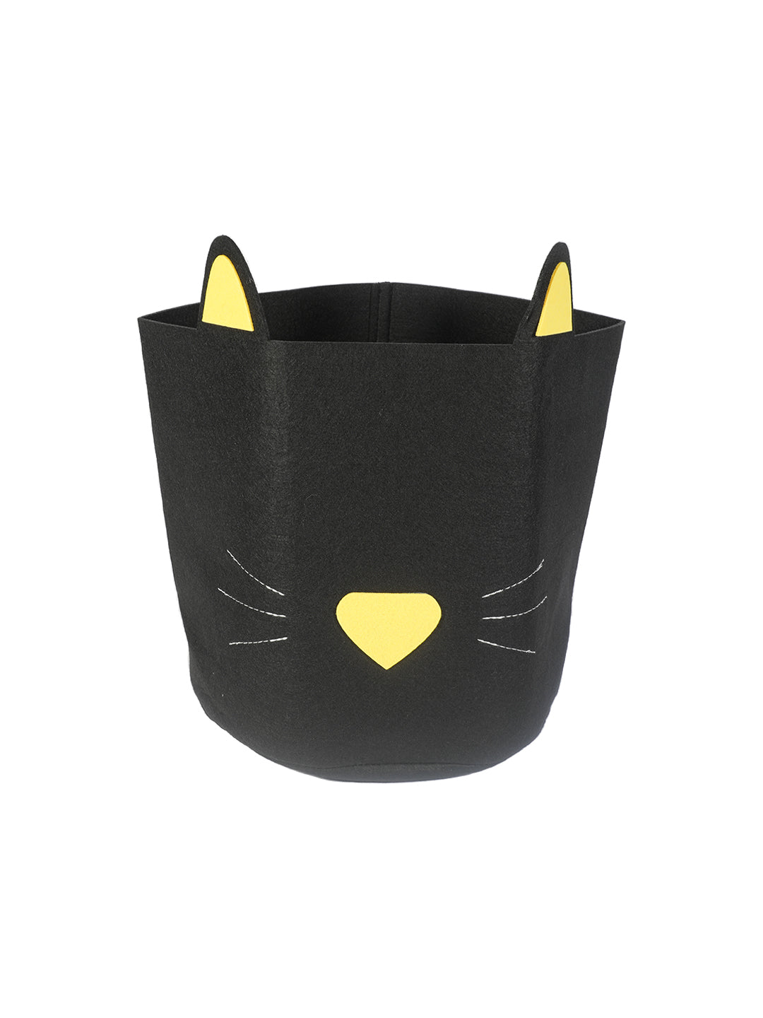 VON CASA Cylindrical Felt Organizer Basket - 27 Litre, Black