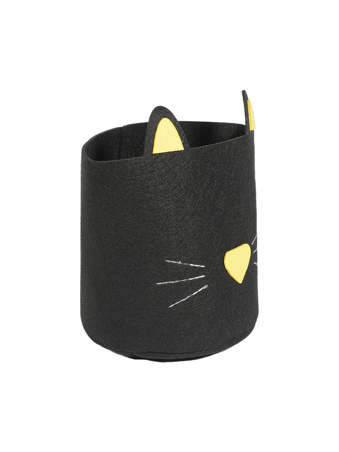 VON CASA Cylindrical Felt Organizer Basket - 27 Litre, Black