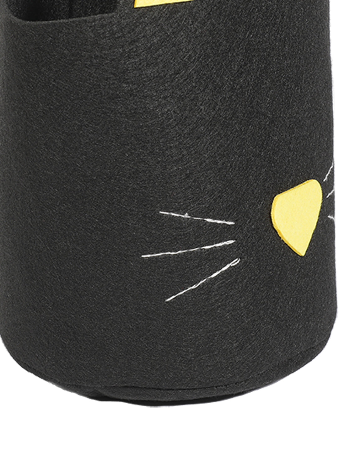 VON CASA Cylindrical Felt Organizer Basket - 27 Litre, Black