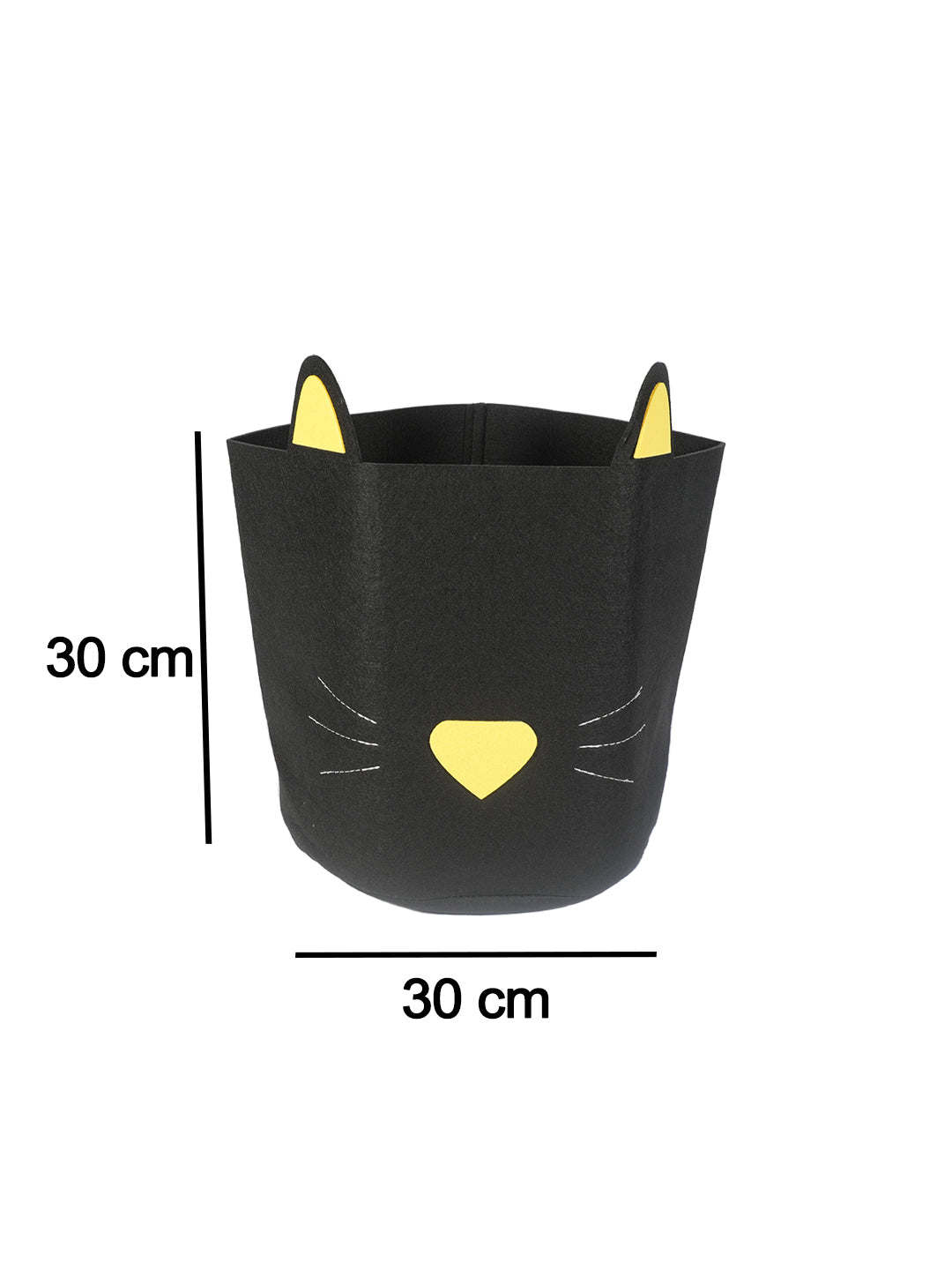 VON CASA Cylindrical Felt Organizer Basket - 27 Litre, Black