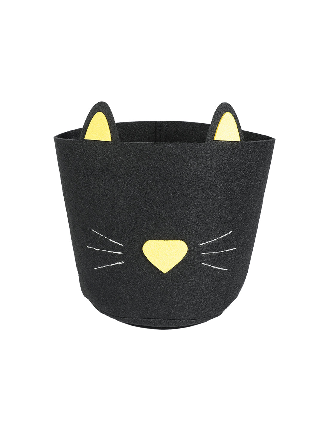 VON CASA Cylindrical Felt Organizer Basket - 5 Litre, Black