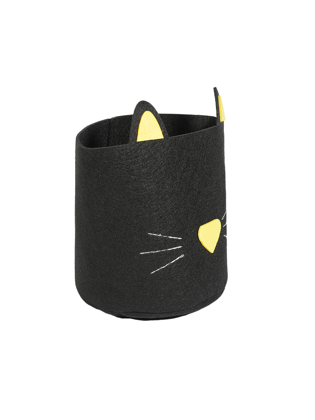 VON CASA Cylindrical Felt Organizer Basket - 5 Litre, Black