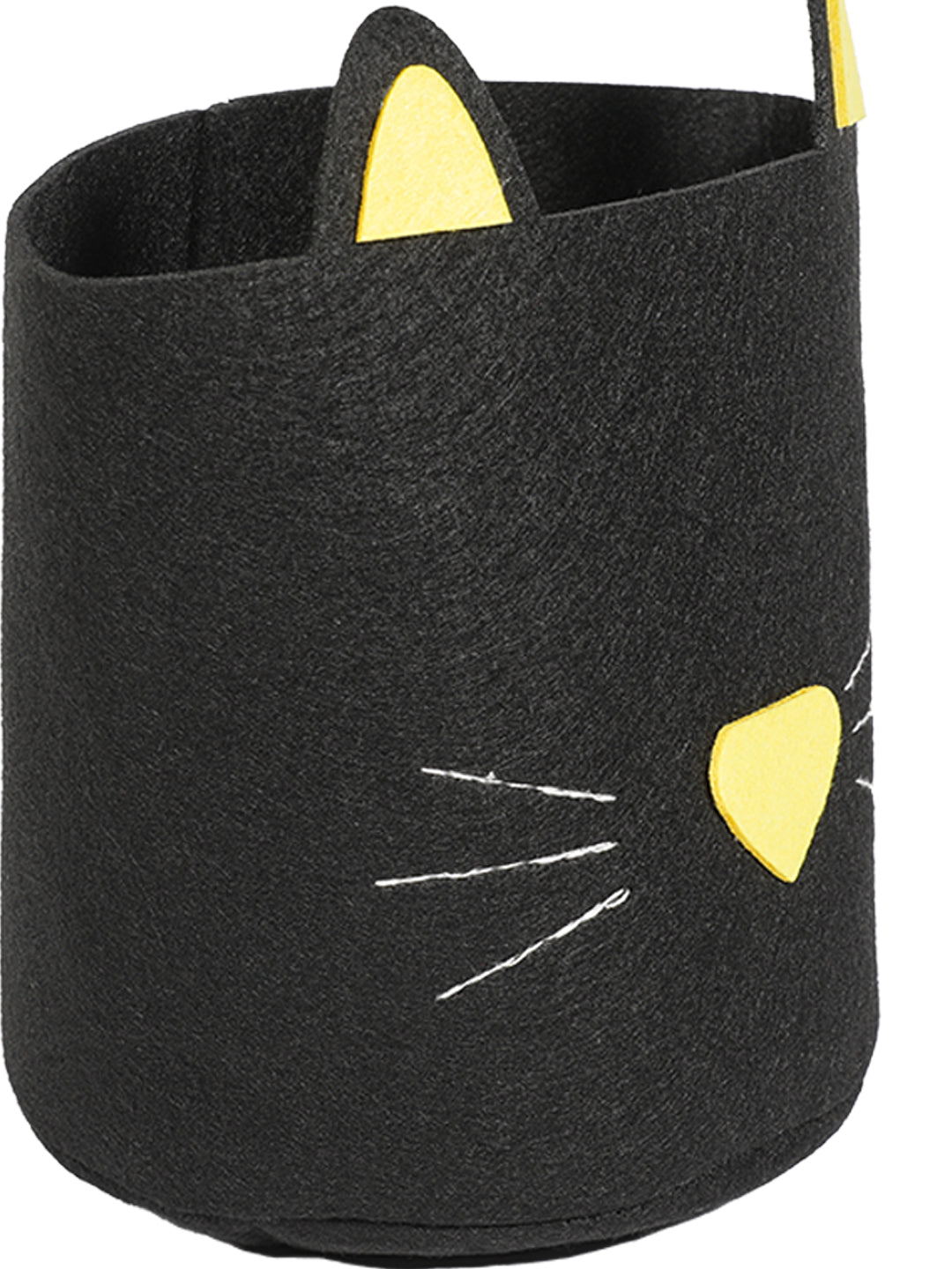 VON CASA Cylindrical Felt Organizer Basket - 5 Litre, Black