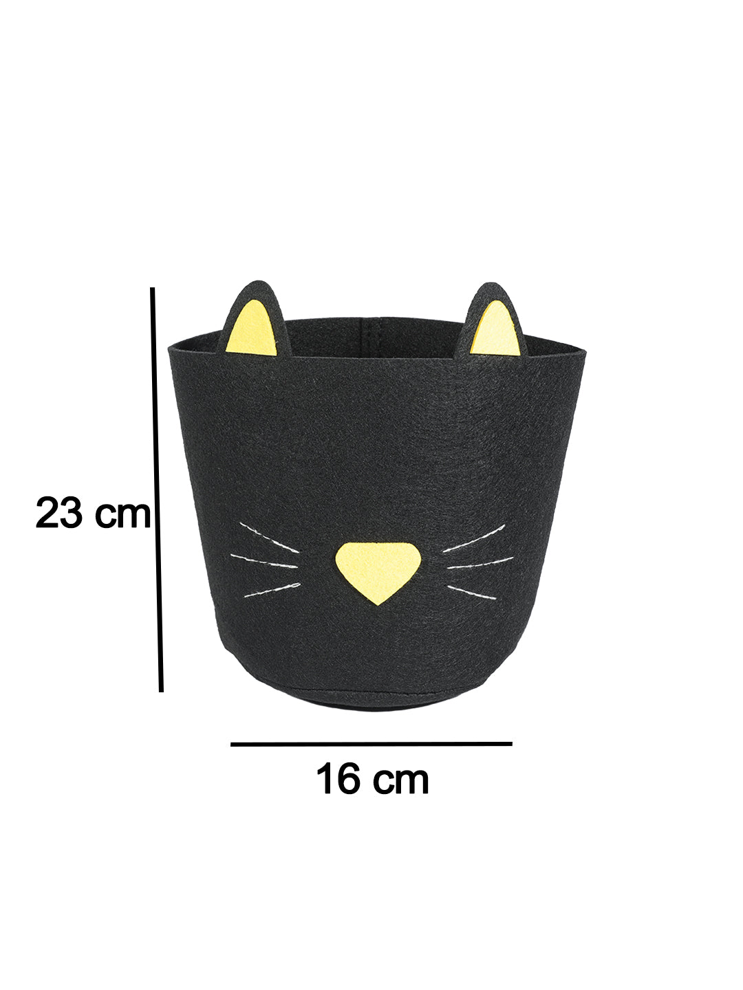 VON CASA Cylindrical Felt Organizer Basket - 5 Litre, Black