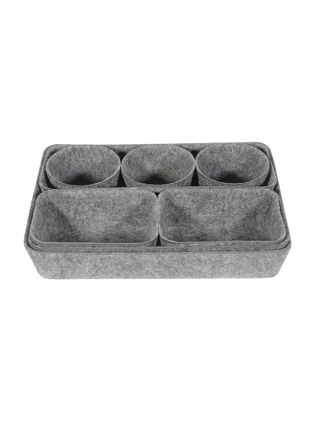 VON CASA Rectangular Felt Desk Organizer - Dark Grey