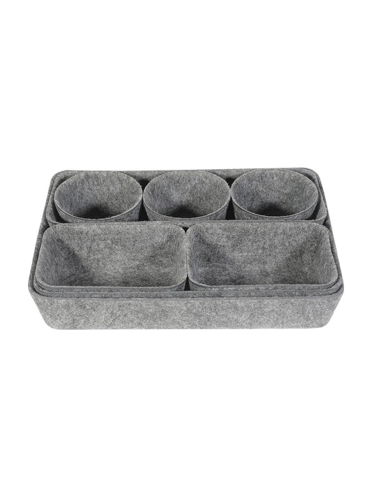 VON CASA Rectangular Felt Desk Organizer - Dark Grey