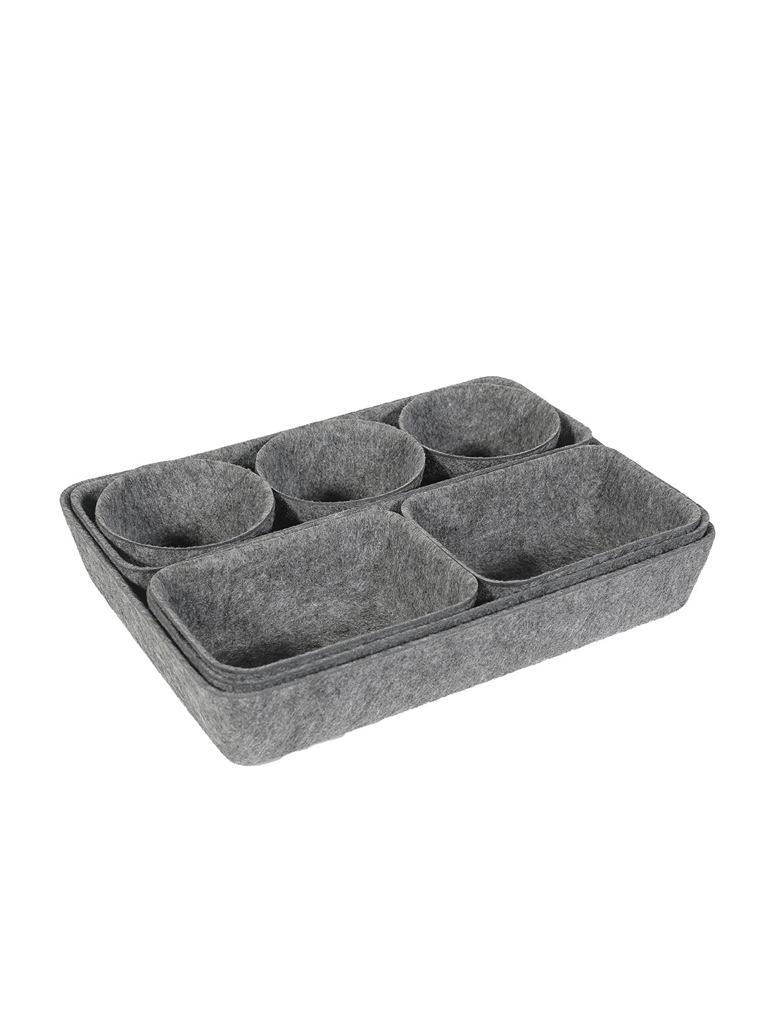 VON CASA Rectangular Felt Desk Organizer - Dark Grey