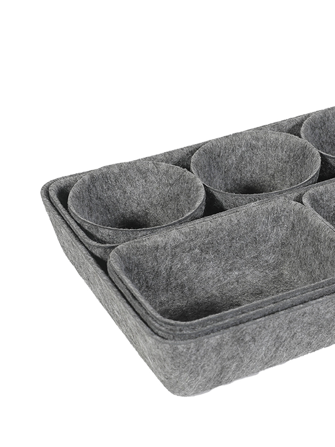 VON CASA Rectangular Felt Desk Organizer - Dark Grey