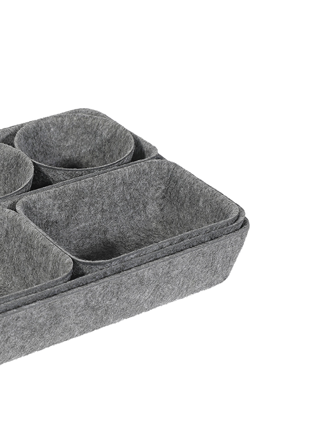 VON CASA Rectangular Felt Desk Organizer - Dark Grey