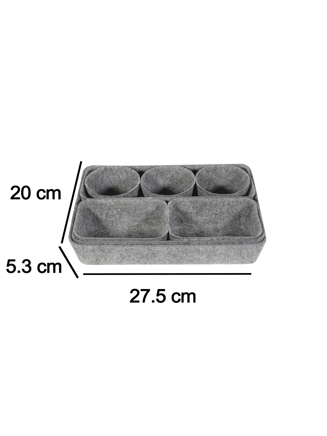 VON CASA Rectangular Felt Desk Organizer - Dark Grey