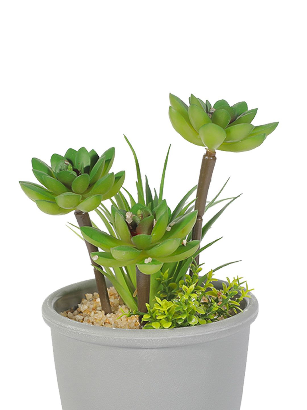 VON CASA Fake Mini Succulent Plant Pot - Grey Pot