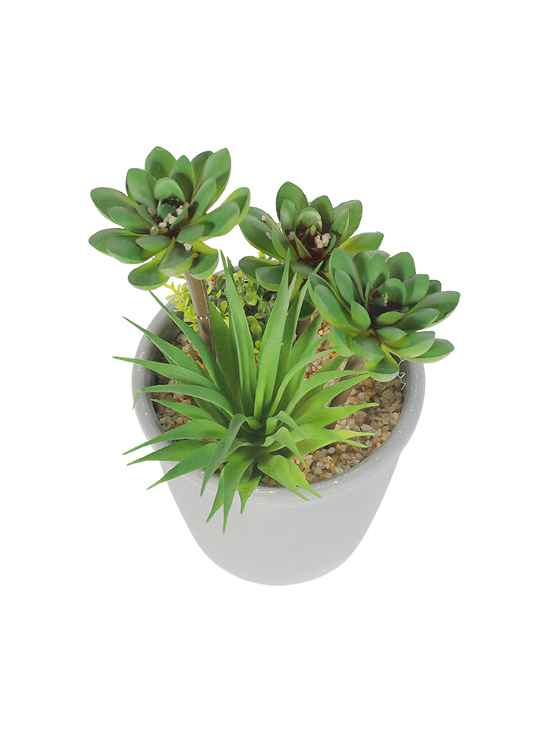 VON CASA Fake Mini Succulent Plant Pot - Grey Pot