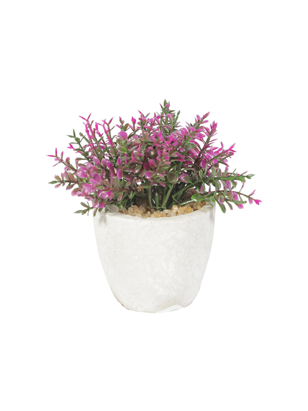 VON CASA Round Plastic small Leaf Pot - White