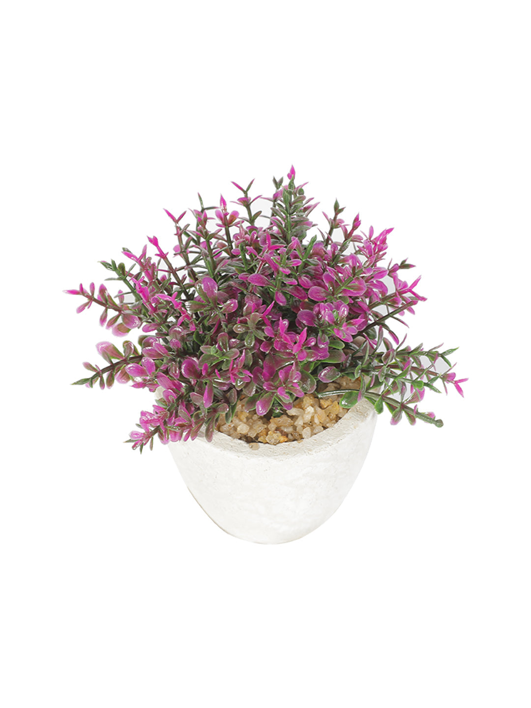VON CASA Round Plastic small Leaf Pot - White