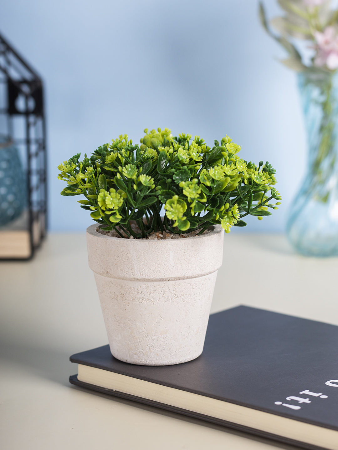 VON CASA Decor Bonsai Bush Planter White Pot