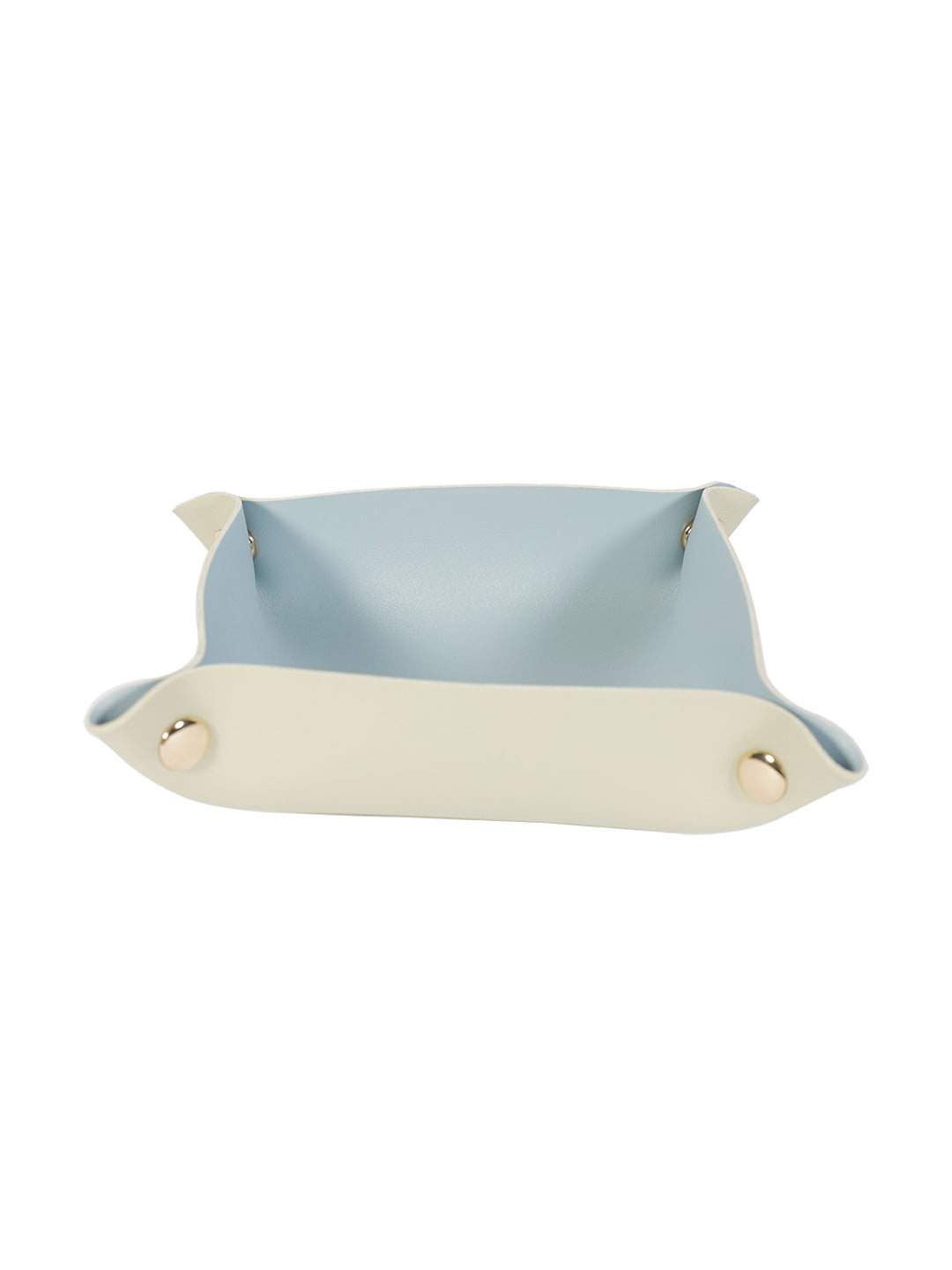 VON CASA Leather Desktop Storage Tray - Off White