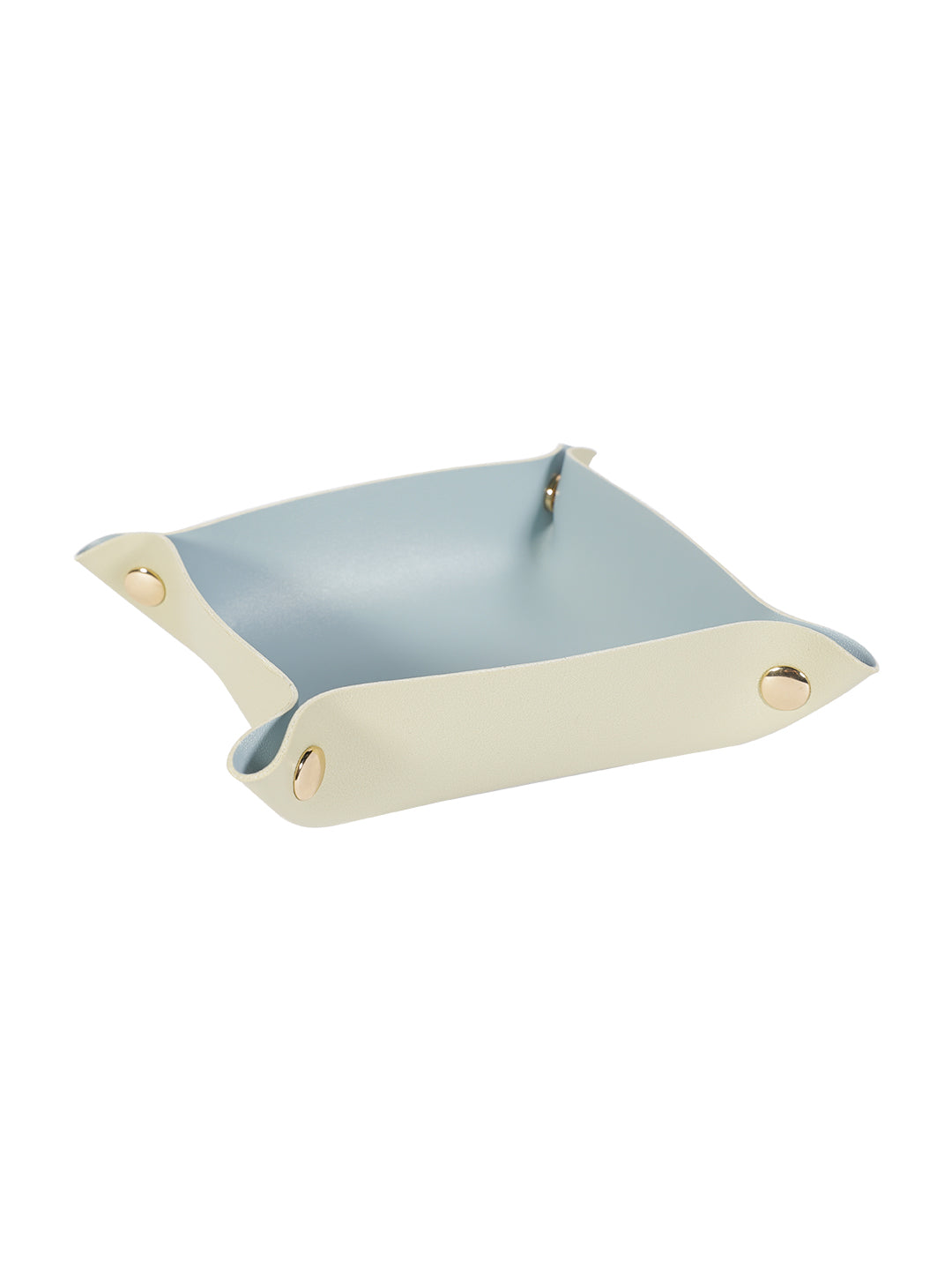 VON CASA Leather Desktop Storage Tray - Off White