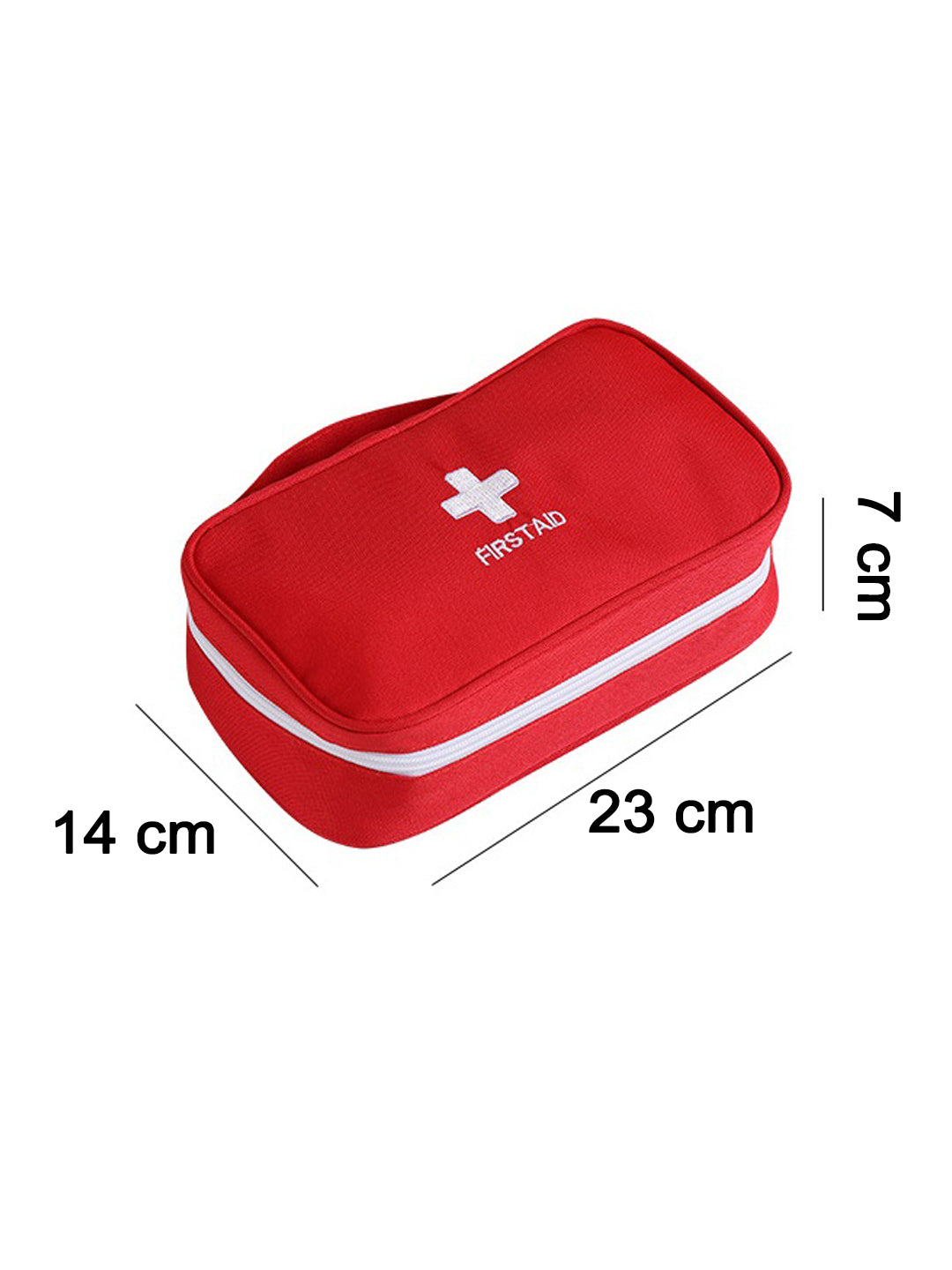 VON CASA Rectangular Polyester First Aid Box - Red
