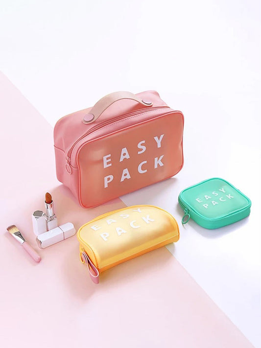 VON CASA D Shaped Plastic Travel Pouch - Yellow