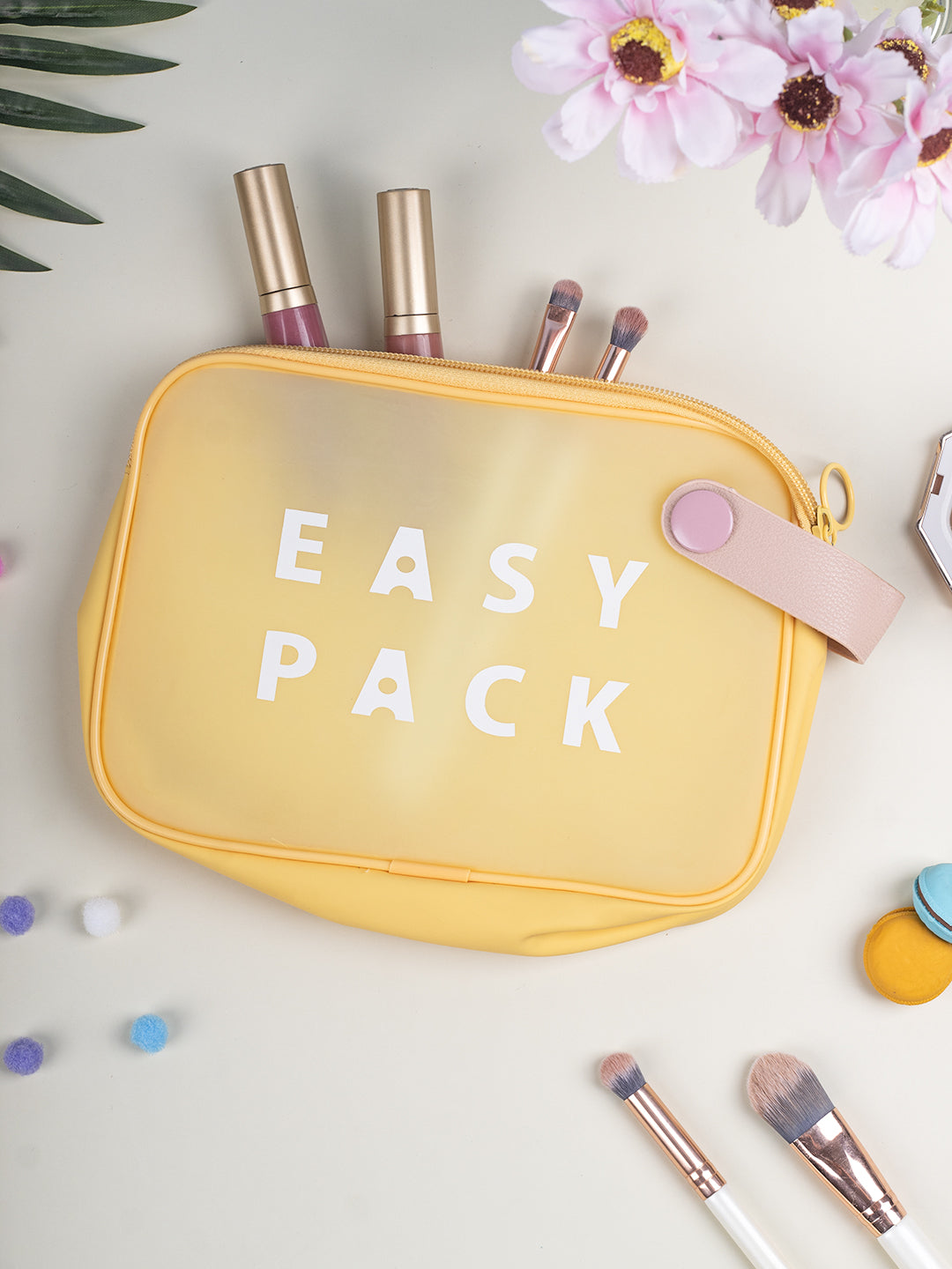 VON CASA Yellow Plastic Travel Pouch