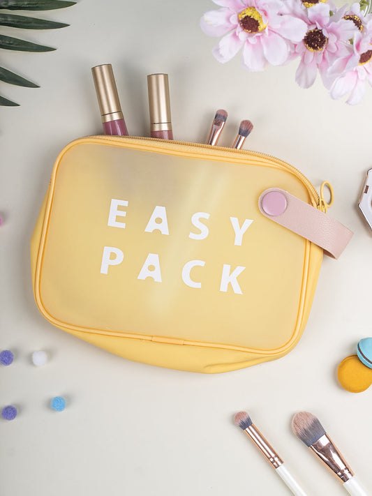 VON CASA Yellow Plastic Travel Pouch