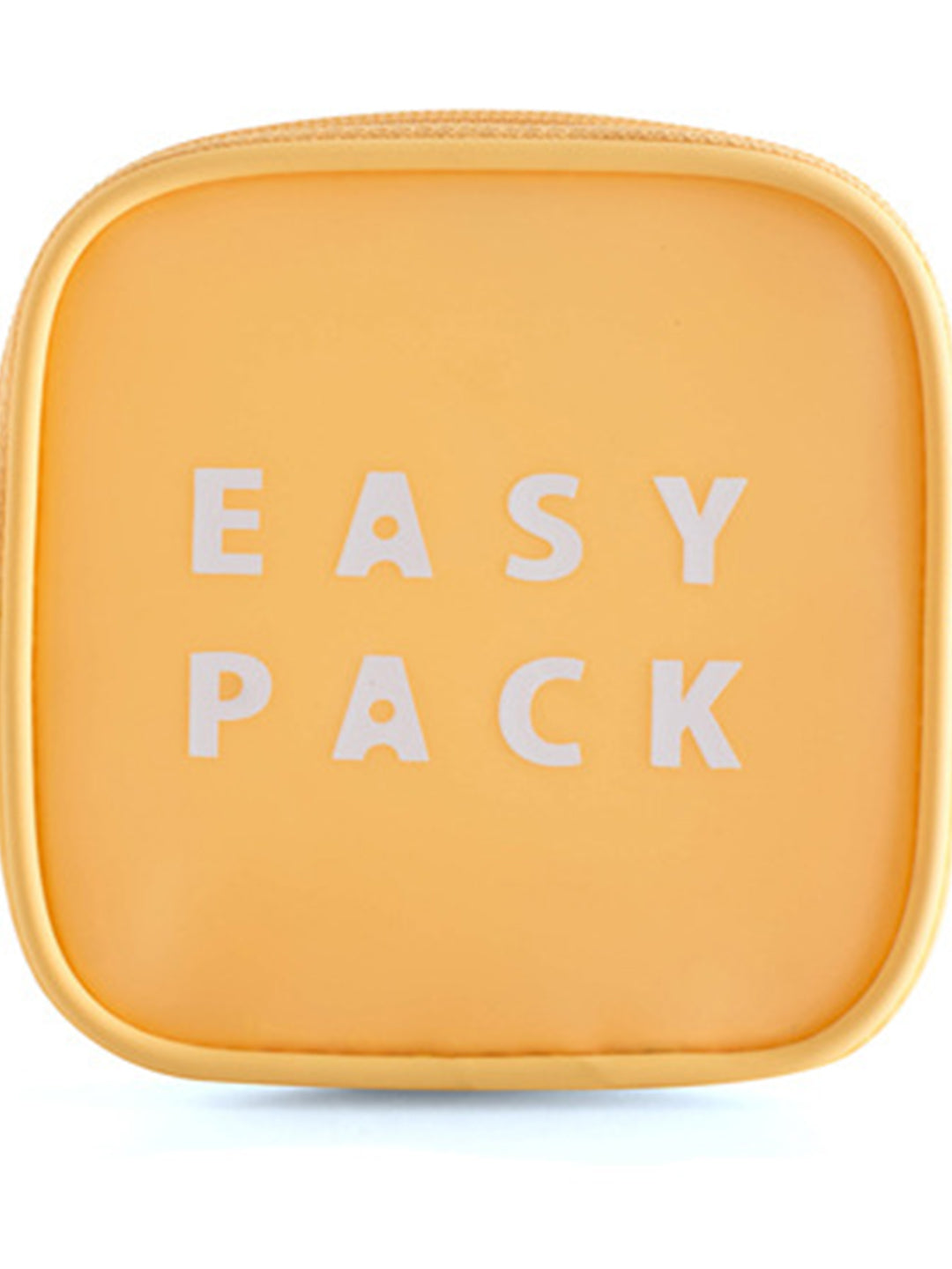 VON CASA Square Plastic Travel Pouch - Easy Pack - Yellow