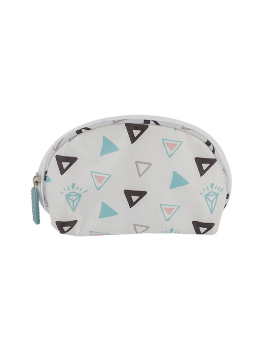 VON CASA Travel Toiletries Pouch - D Shape, White