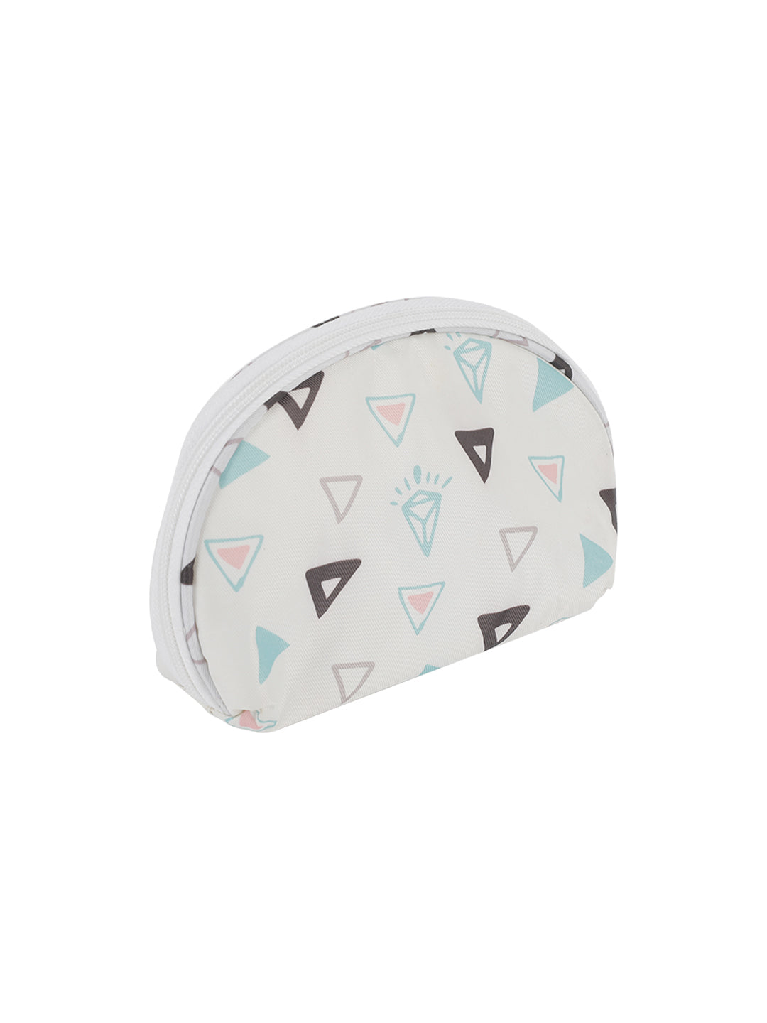 VON CASA Travel Toiletries Pouch - D Shape, White