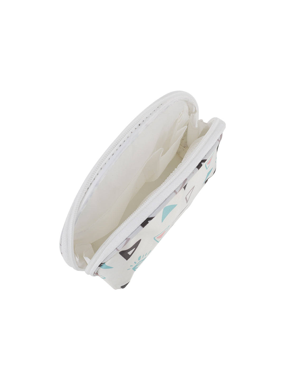 VON CASA Travel Toiletries Pouch - D Shape, White