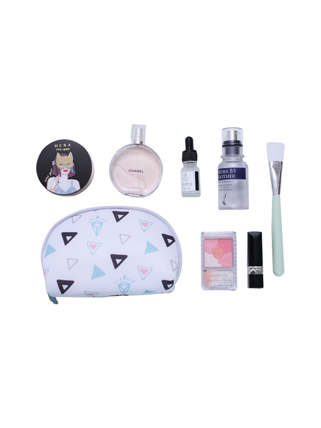 VON CASA Travel Toiletries Pouch - D Shape, White