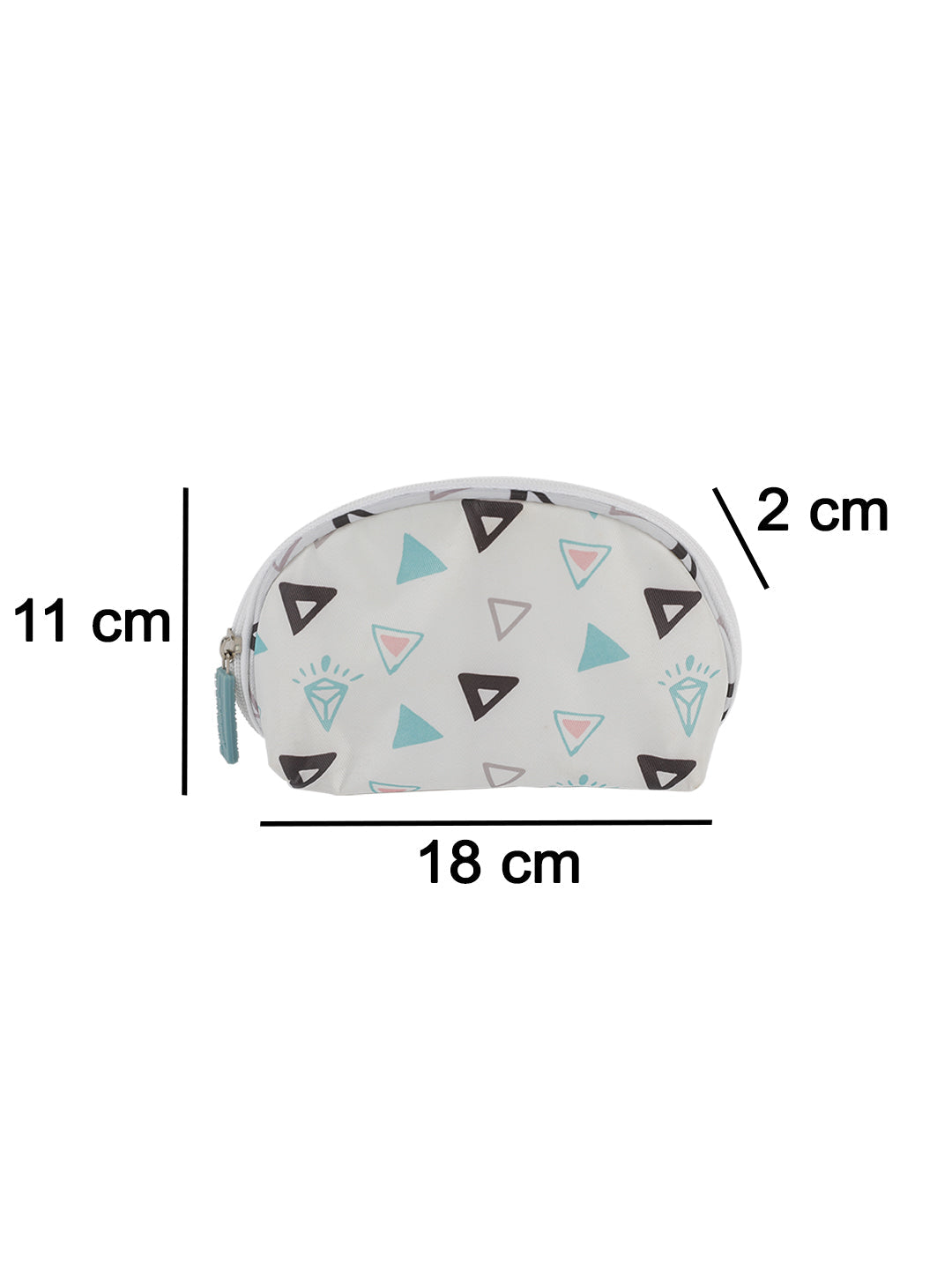 VON CASA Travel Toiletries Pouch - D Shape, White