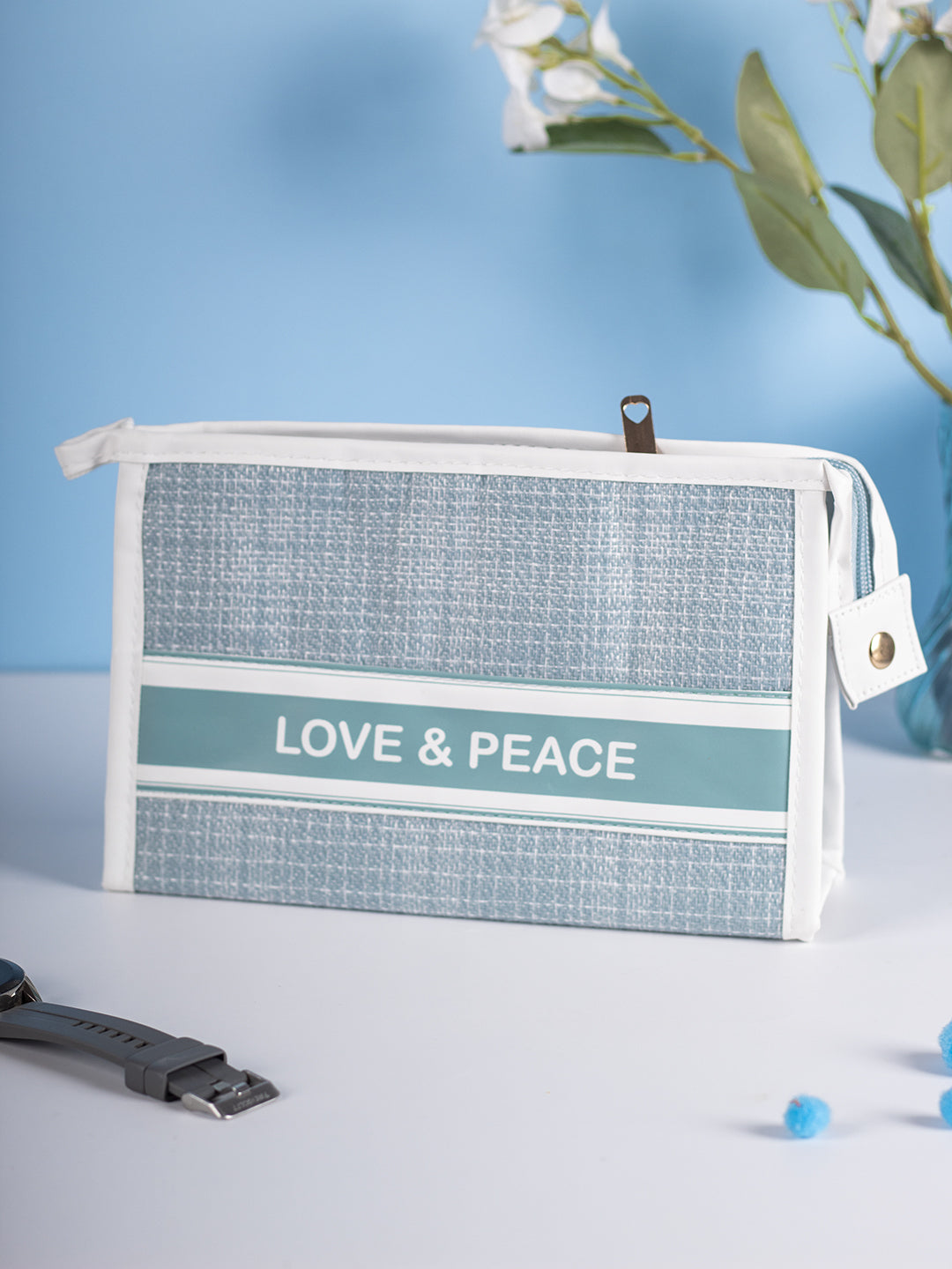 VON CASA Trapezoid Grey Multicolorpurpose Travel Pouch - 23X7.2X15.2Cm