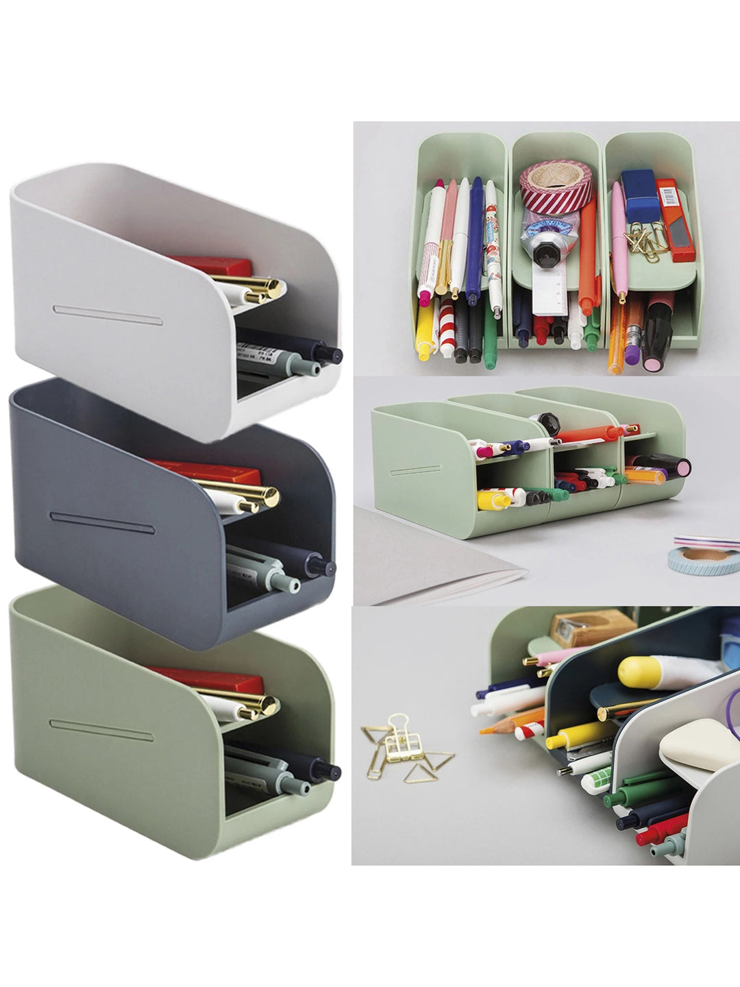 VON CASA Desk Organizer Storage Box - Green