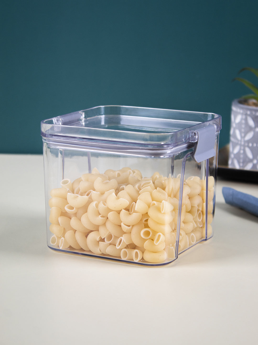 VON CASA Small Plastic Storage Container - Transparent & Grey