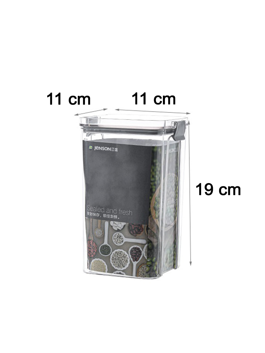 VON CASA Medium Plastic Storage Container - Transparent & Grey