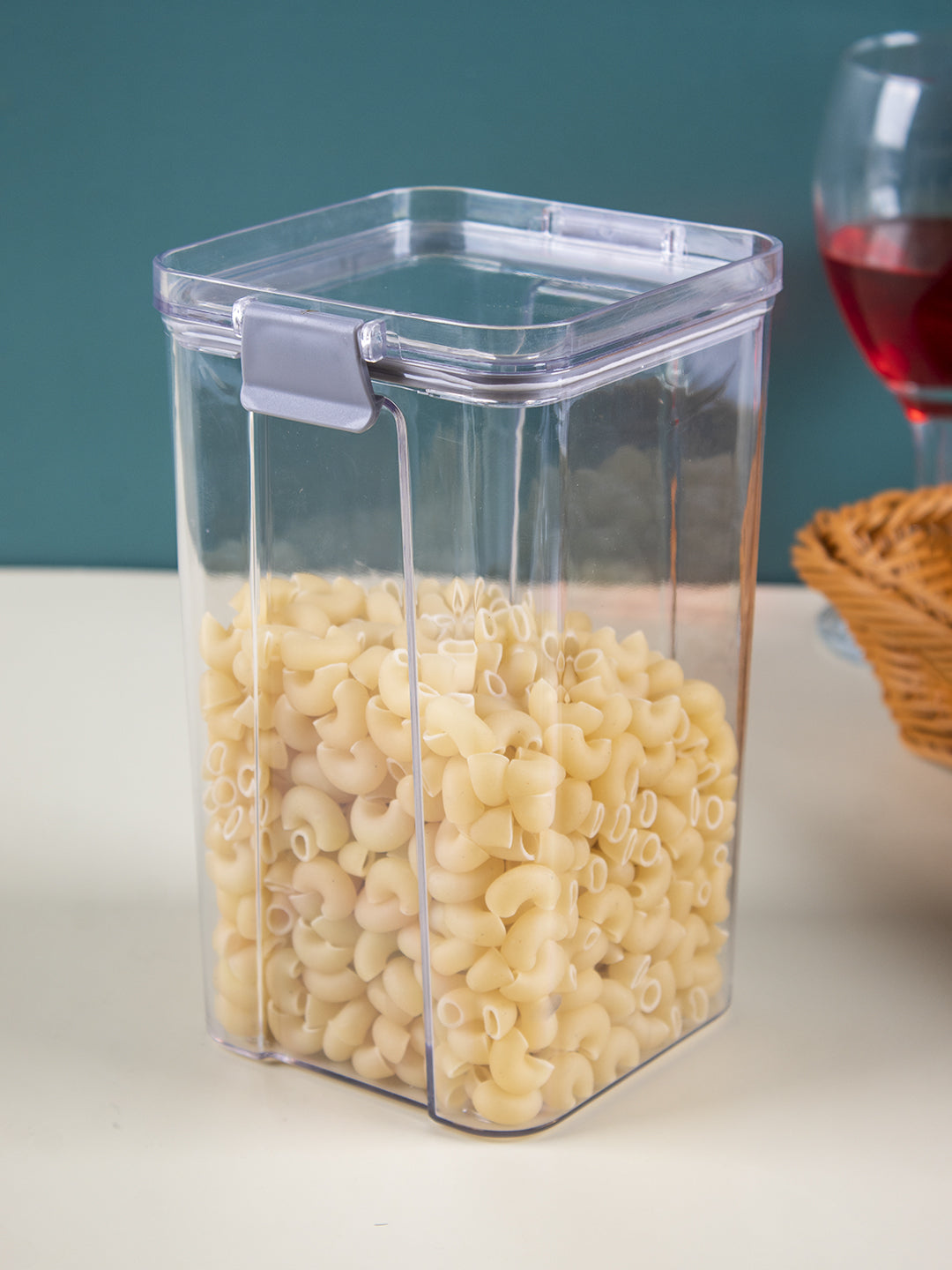 VON CASA Medium Plastic Storage Container - Transparent & Grey