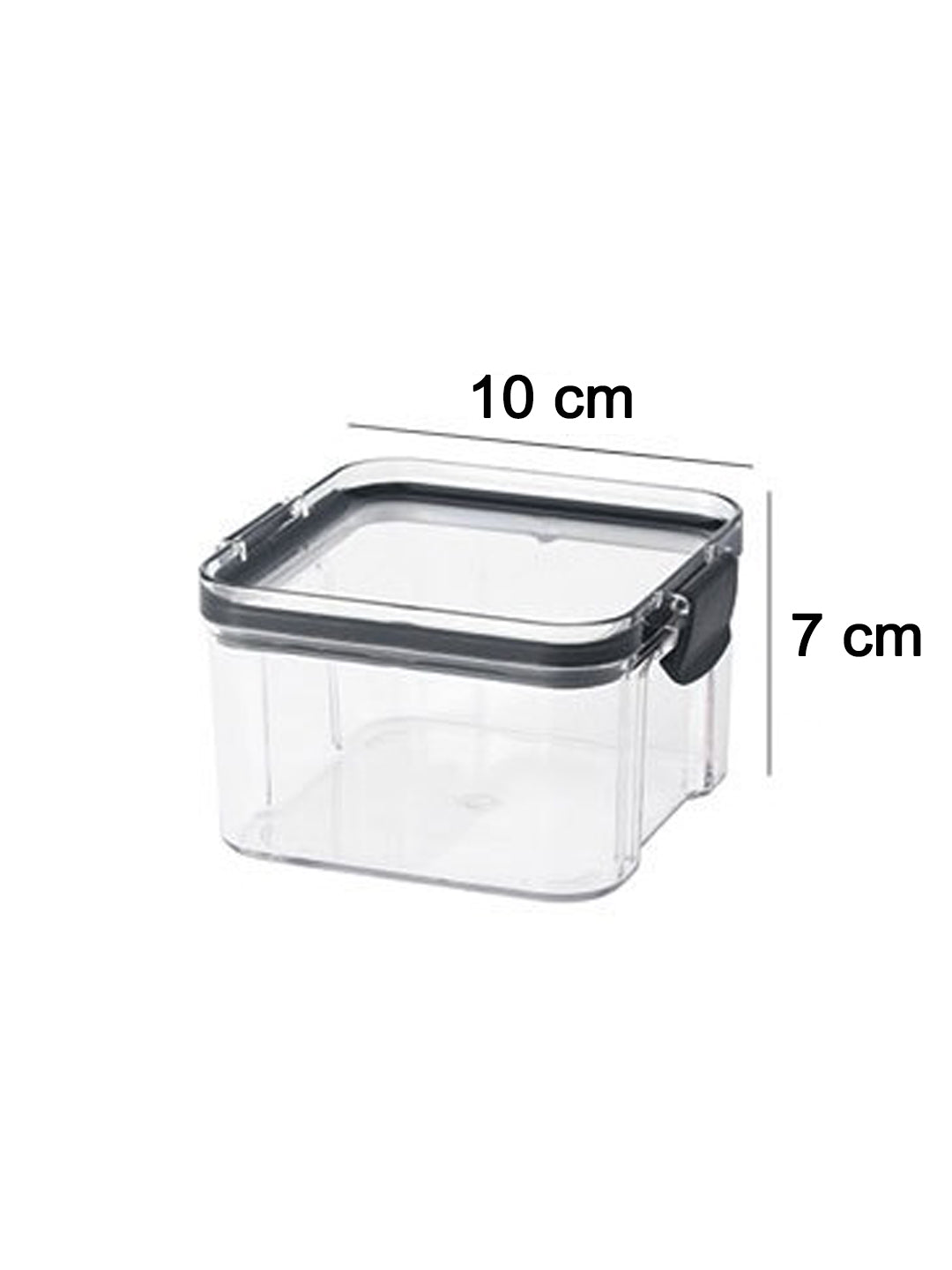 VON CASA Airtight Kitchen Storage Box - Transparent, 10 X 10 X 6.5cm