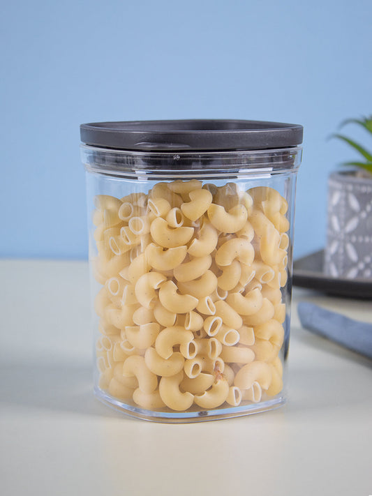 VON CASA Kitchen Cabinet Medium Airtight Plastic Containers - Black, Transparent