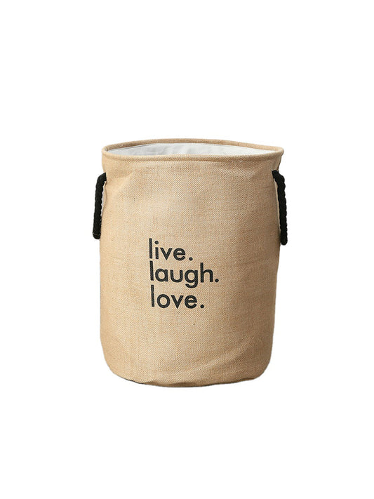 VON CASA Canvas Laundry Storage Basket - 80 Litre - Beige