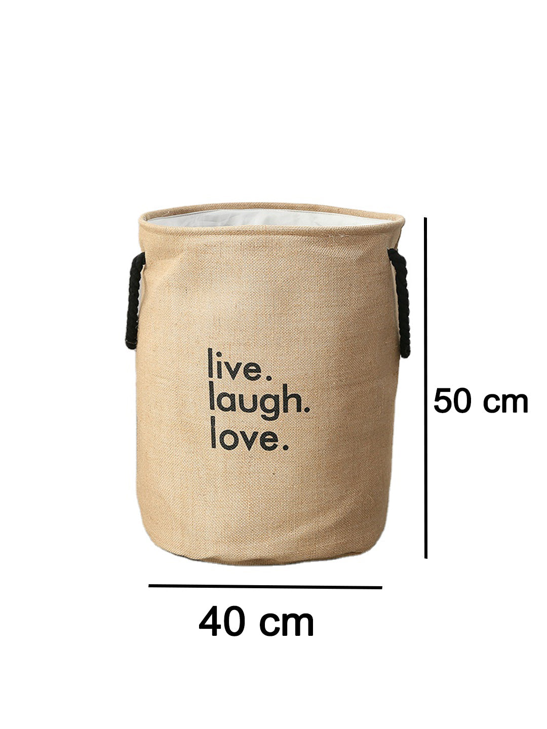 VON CASA Canvas Laundry Storage Basket - 80 Litre - Beige