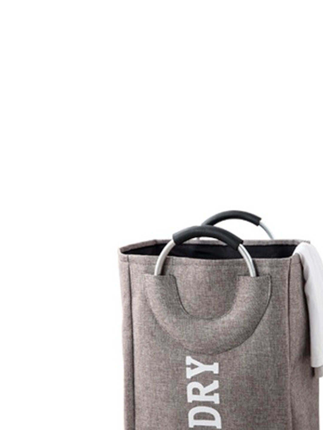 VON CASA Large Canvas Laundry Basket With Handle - 50 Litre - Cloudy Grey