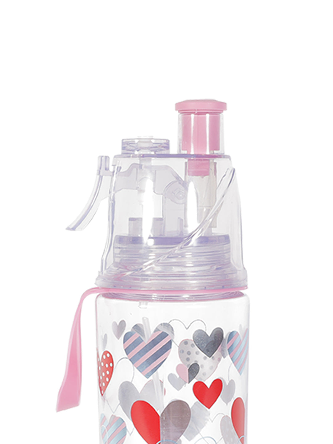 VON CASA Transparent Plastic Water Bottles - Pink, 500Ml