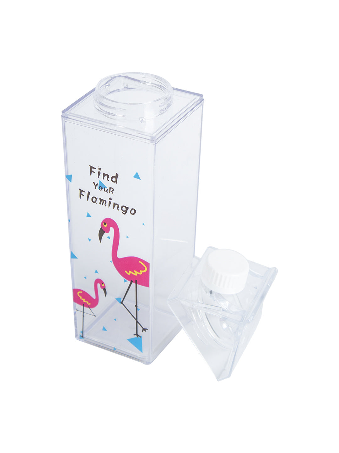 VON CASA "Find Your Flamingo" Plastic Juice Bottles - 500Ml, Transparent