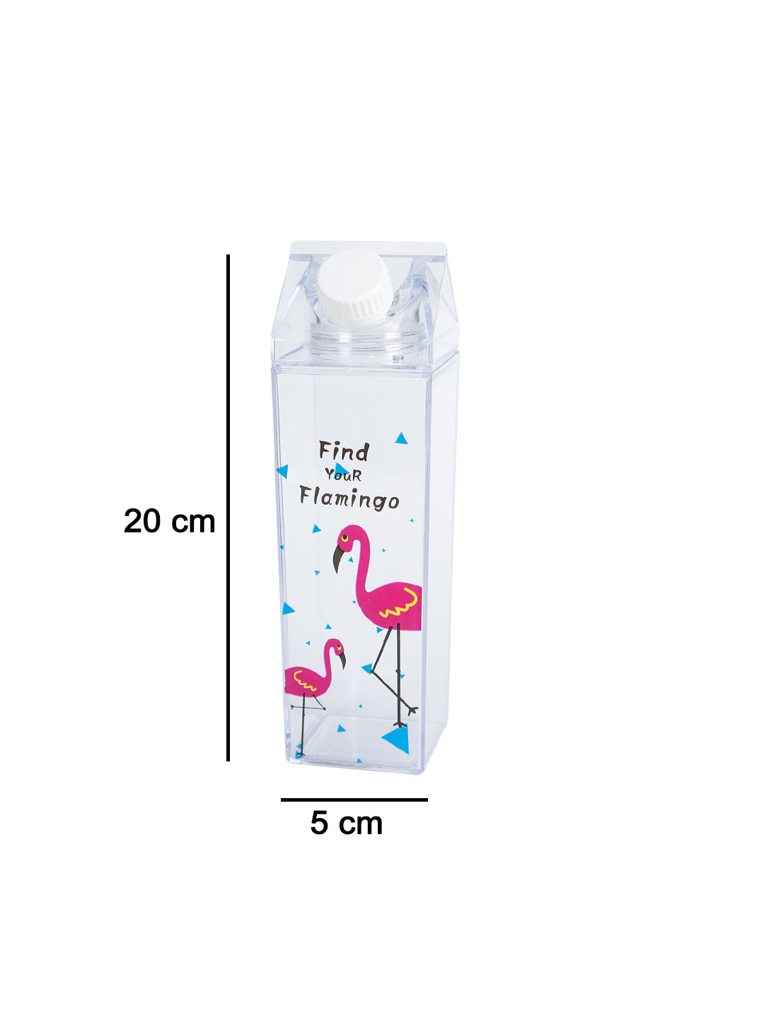 VON CASA "Find Your Flamingo" Plastic Juice Bottles - 500Ml, Transparent