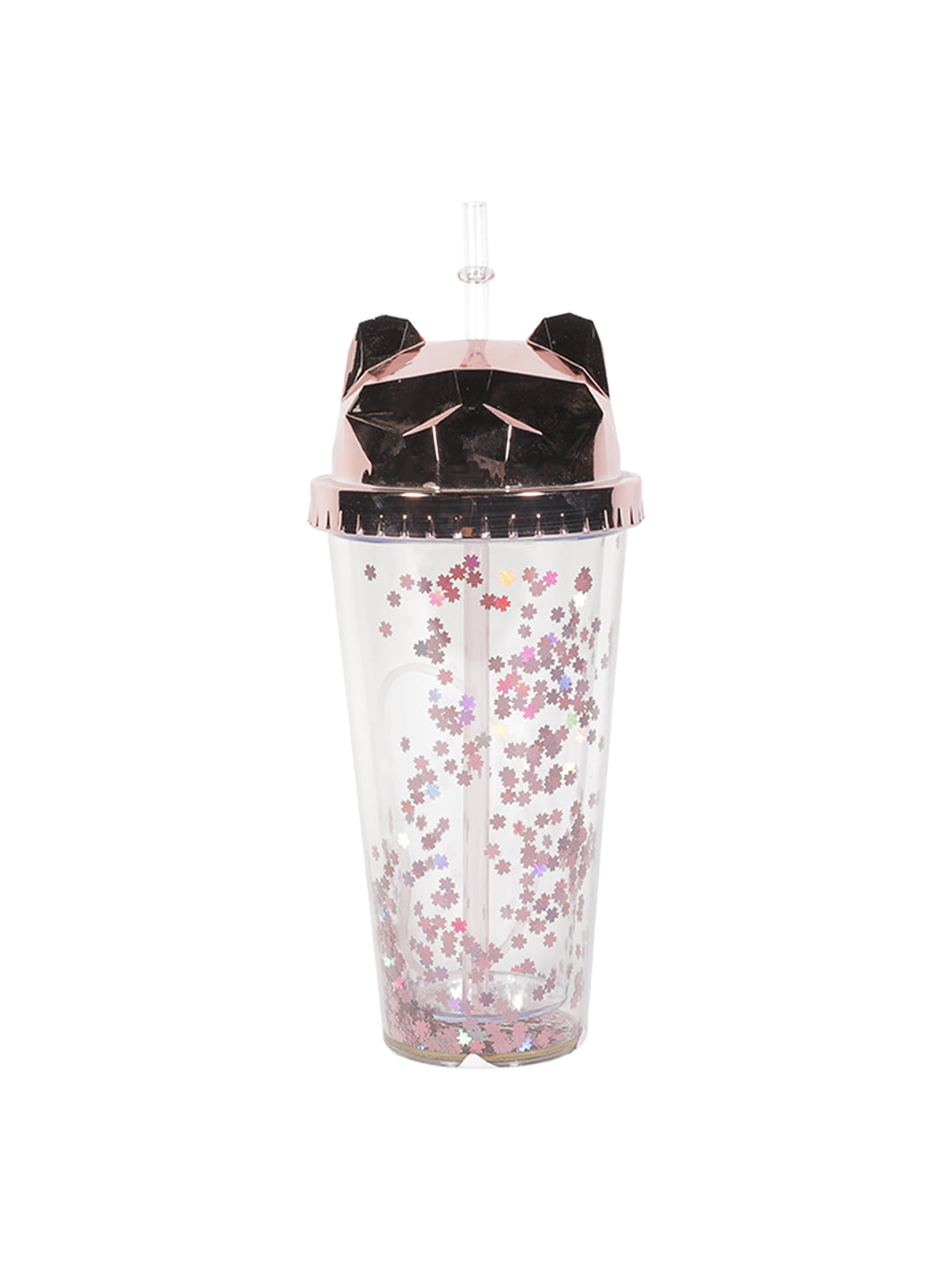 VON CASA 380Ml Rose Gold Cat Ear Travel Sipper With Straw