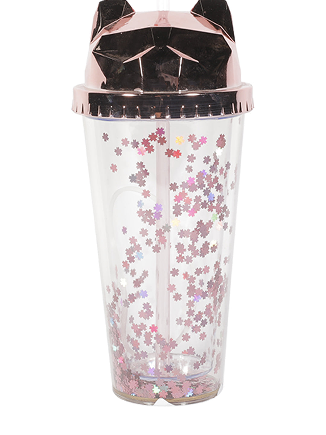 VON CASA 380Ml Rose Gold Cat Ear Travel Sipper With Straw