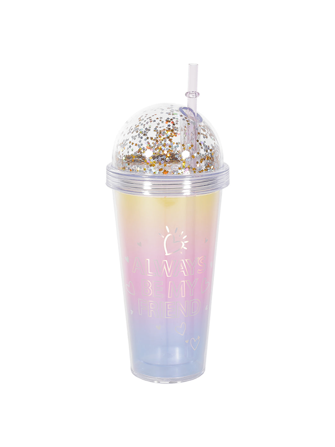 VON CASA 380Ml Plastic Tumbler With Straw And Lid