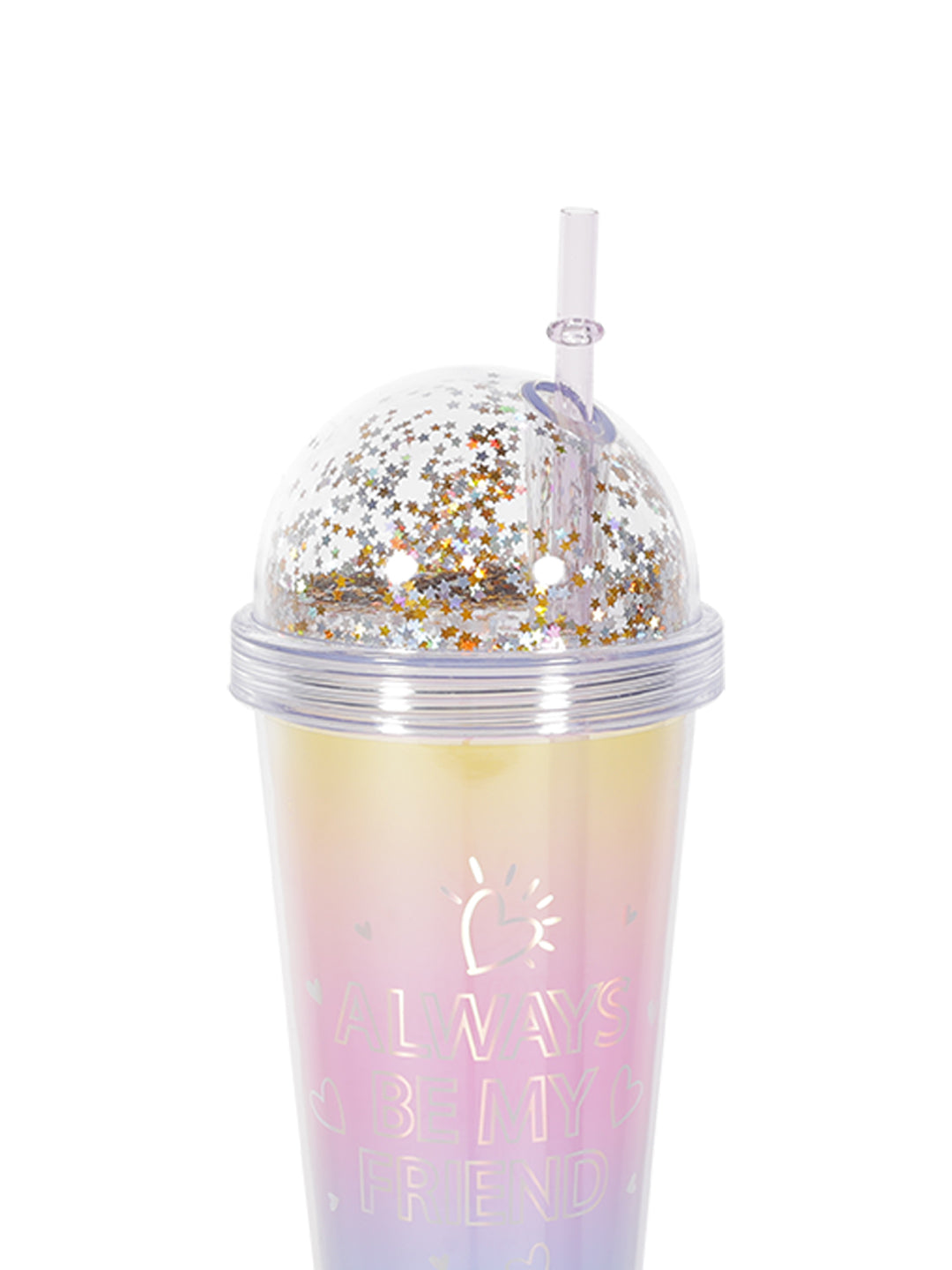 VON CASA 380Ml Plastic Tumbler With Straw And Lid