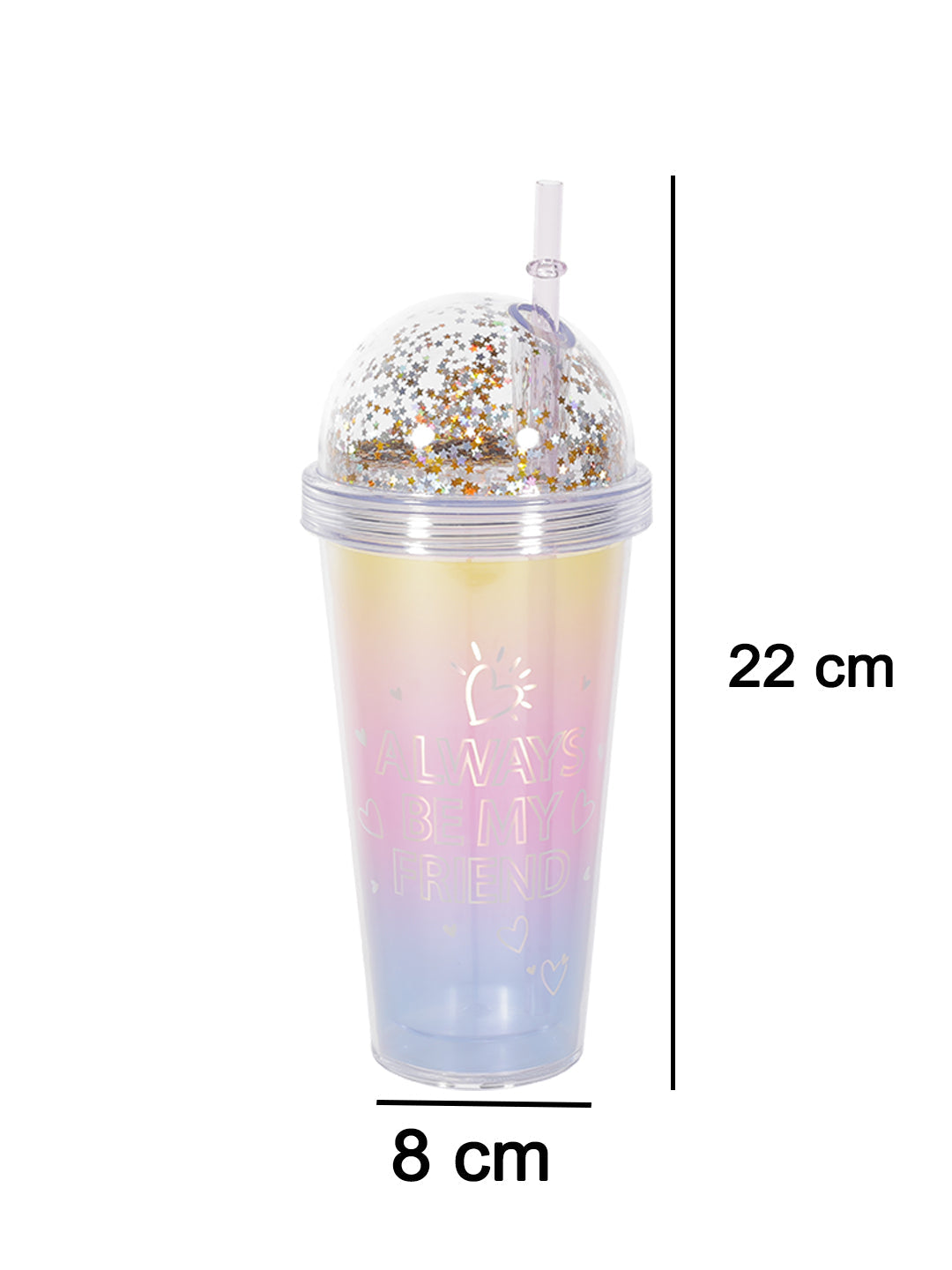 VON CASA 380Ml Plastic Tumbler With Straw And Lid