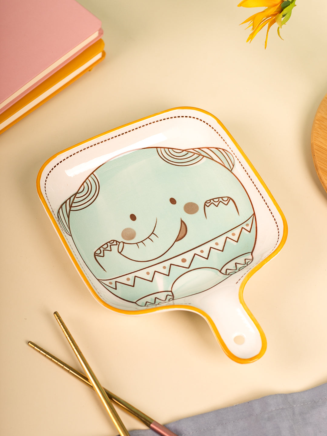 VON CASA Nordic Ceramic Baking Pan With Handle - Turquoise